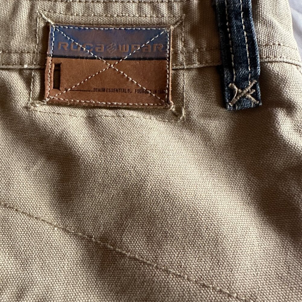 Rocawear Vintage 90s Y2K Khaki 100% Cotton Canvas Shorts Men's Size 42' x 15" - Picture 3 of 16